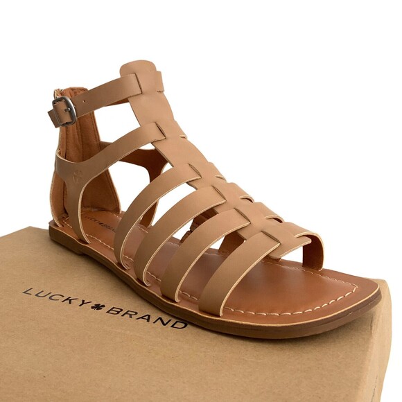 Lucky Brand Sandals Size 10M Tan Barra Gladiator Vegan Leather Open-toe - Picture 1 of 12
